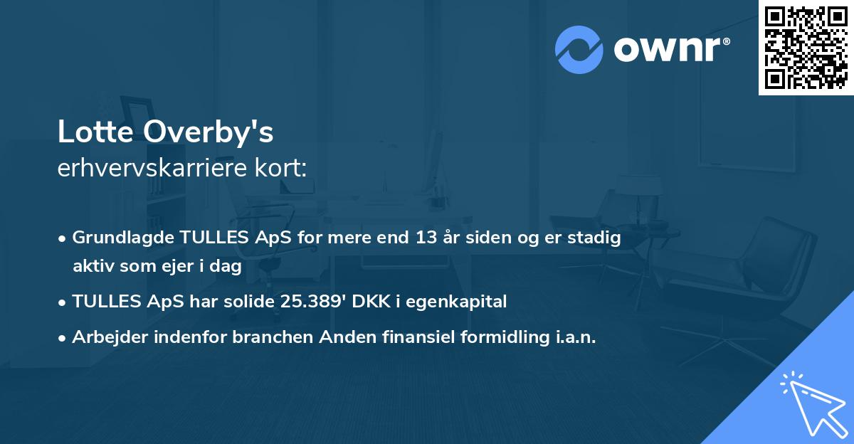 Lotte Overby's erhvervskarriere kort