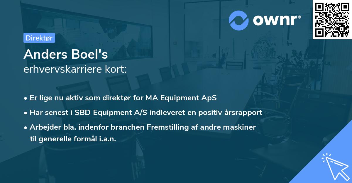 Anders Boel's erhvervskarriere kort