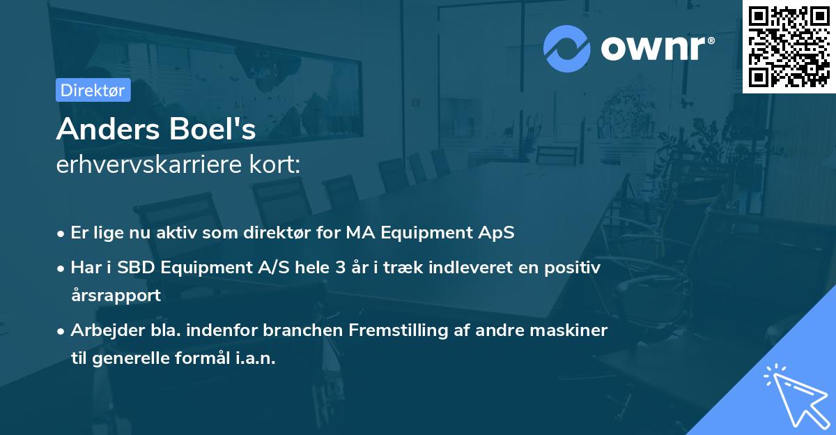 Anders Boel's erhvervskarriere kort