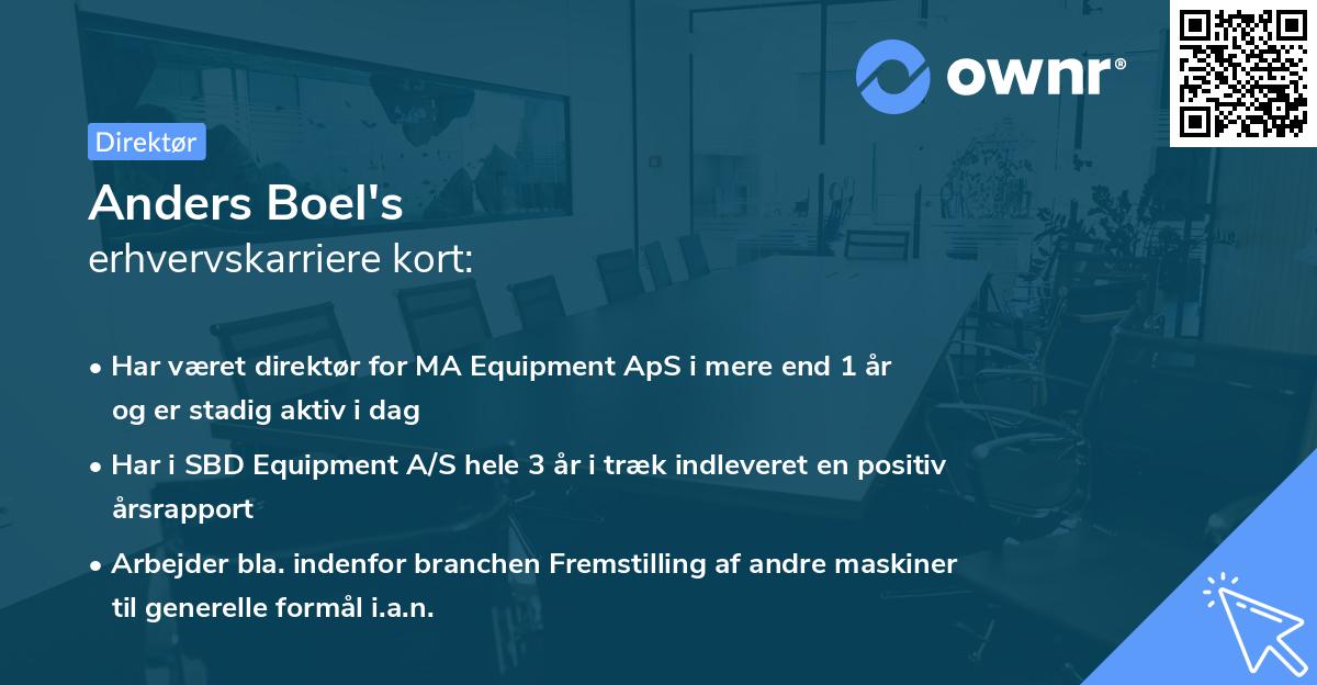 Anders Boel's erhvervskarriere kort
