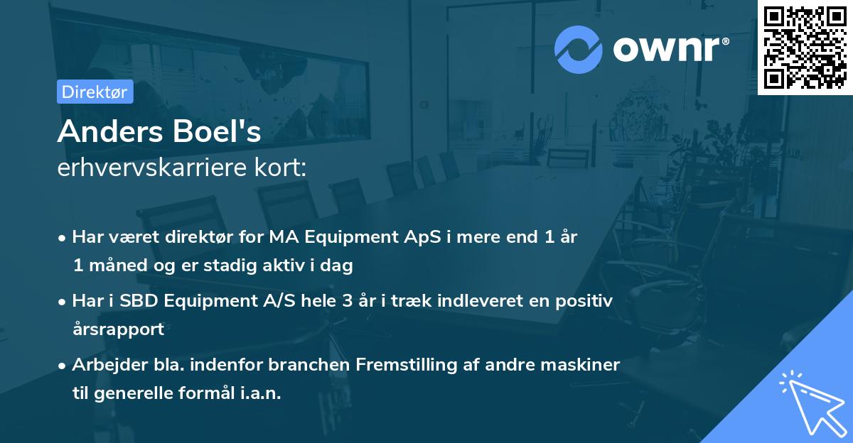 Anders Boel's erhvervskarriere kort
