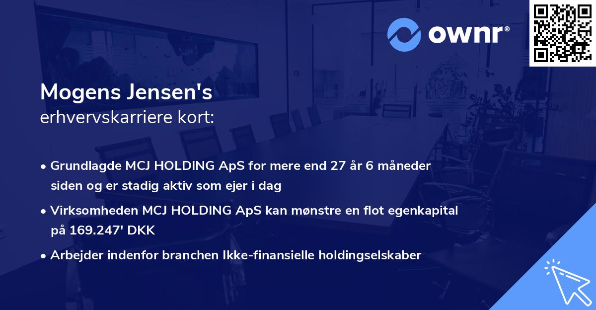 Mogens Jensen's erhvervskarriere kort