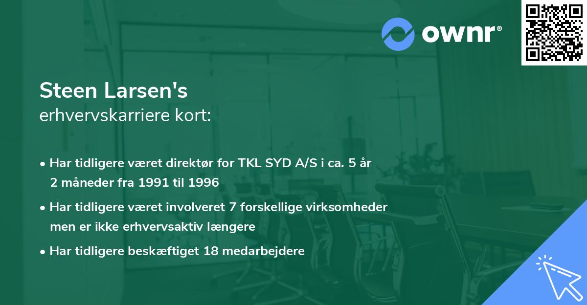 Steen Larsen's erhvervskarriere kort