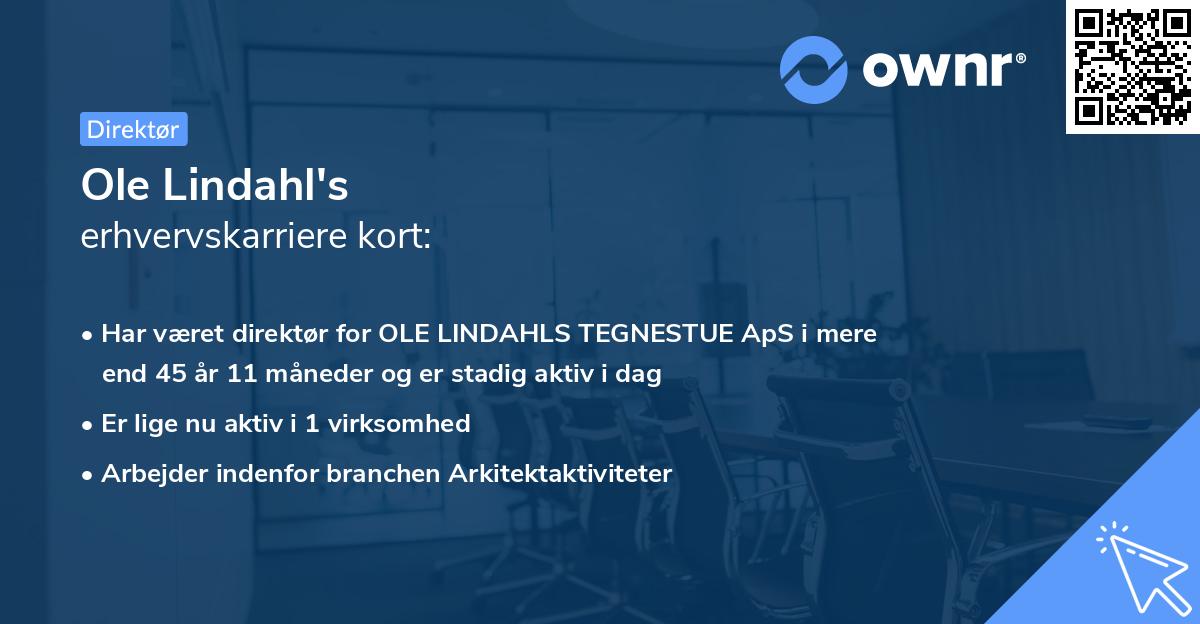 Ole Lindahl's erhvervskarriere kort