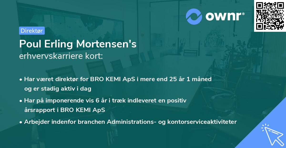 Poul Erling Mortensen's erhvervskarriere kort