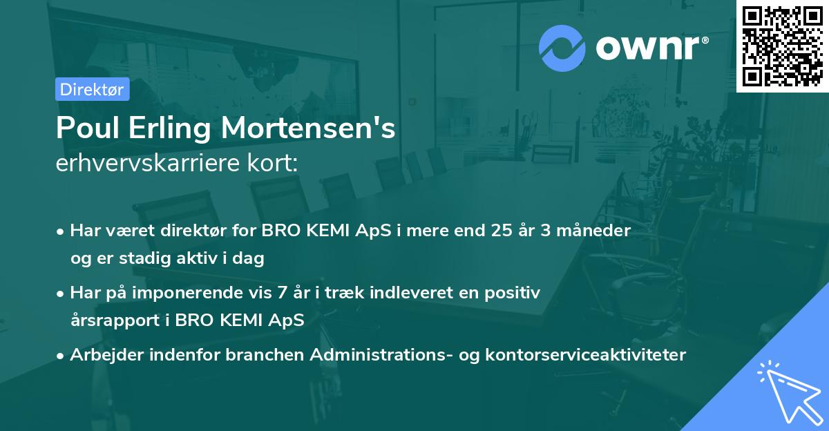 Poul Erling Mortensen's erhvervskarriere kort