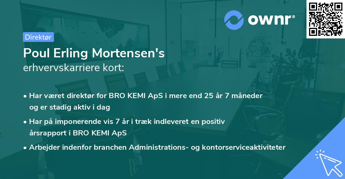 Poul Erling Mortensen's erhvervskarriere kort