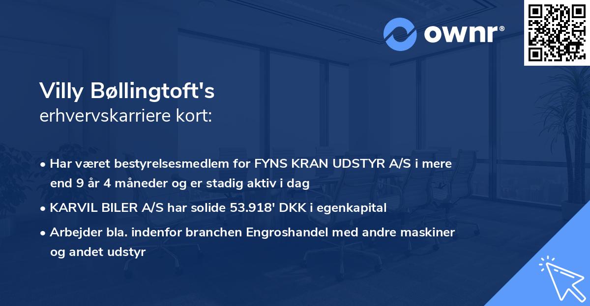 Villy Bøllingtoft's erhvervskarriere kort