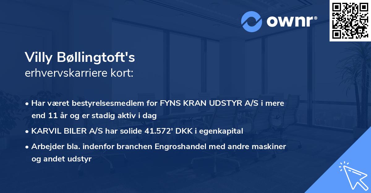Villy Bøllingtoft's erhvervskarriere kort