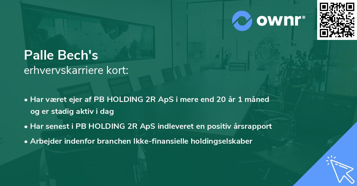 Palle Bech's erhvervskarriere kort