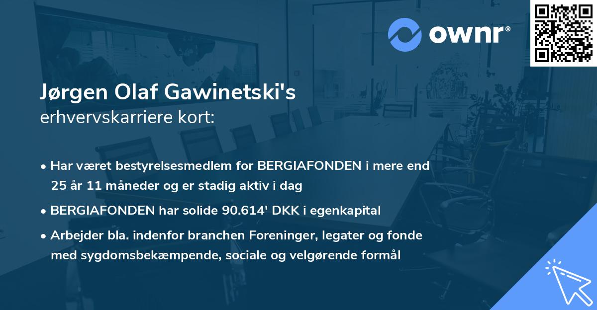 Jørgen Olaf Gawinetski's erhvervskarriere kort