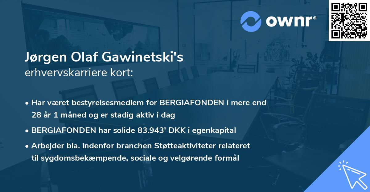 Jørgen Olaf Gawinetski's erhvervskarriere kort