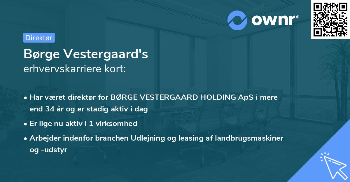 Børge Vestergaard's erhvervskarriere kort