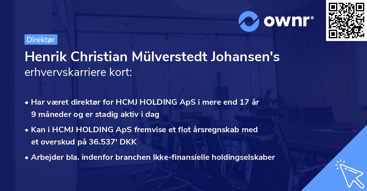 Henrik Christian Mülverstedt Johansen's erhvervskarriere kort