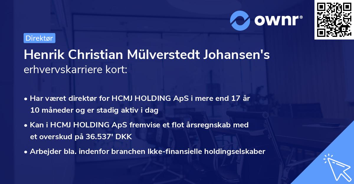 Henrik Christian Mülverstedt Johansen's erhvervskarriere kort