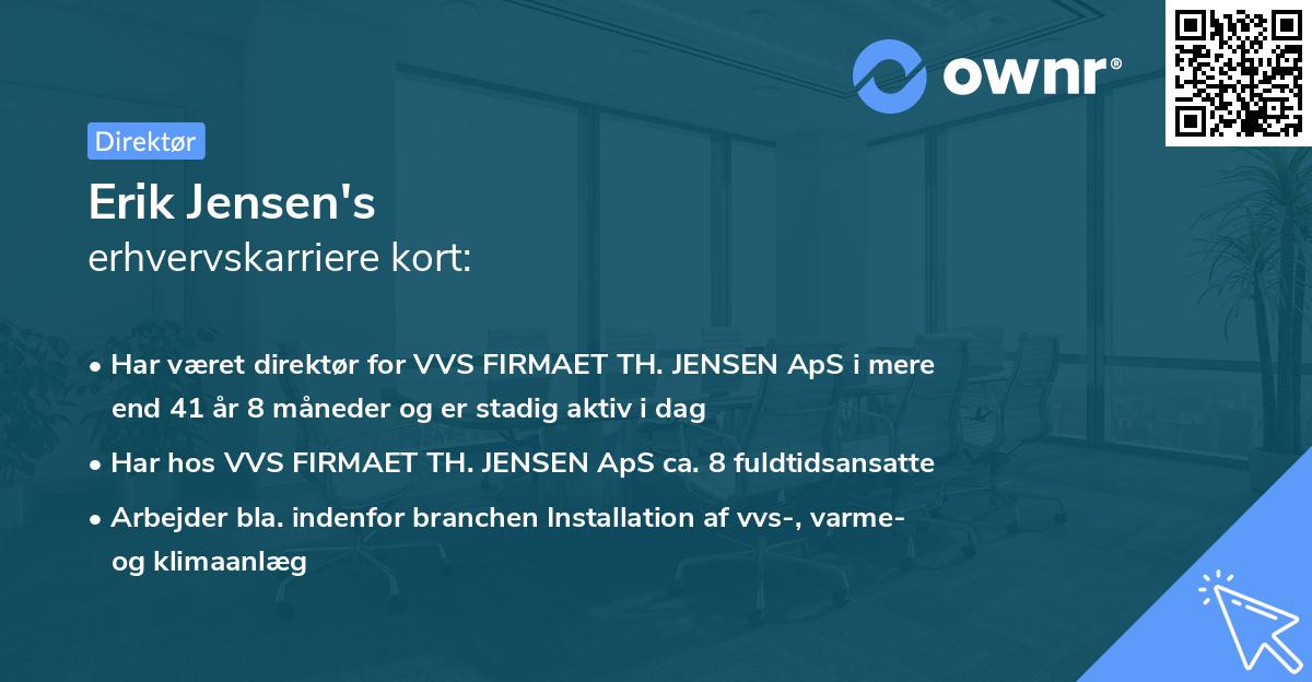 Erik Jensen's erhvervskarriere kort