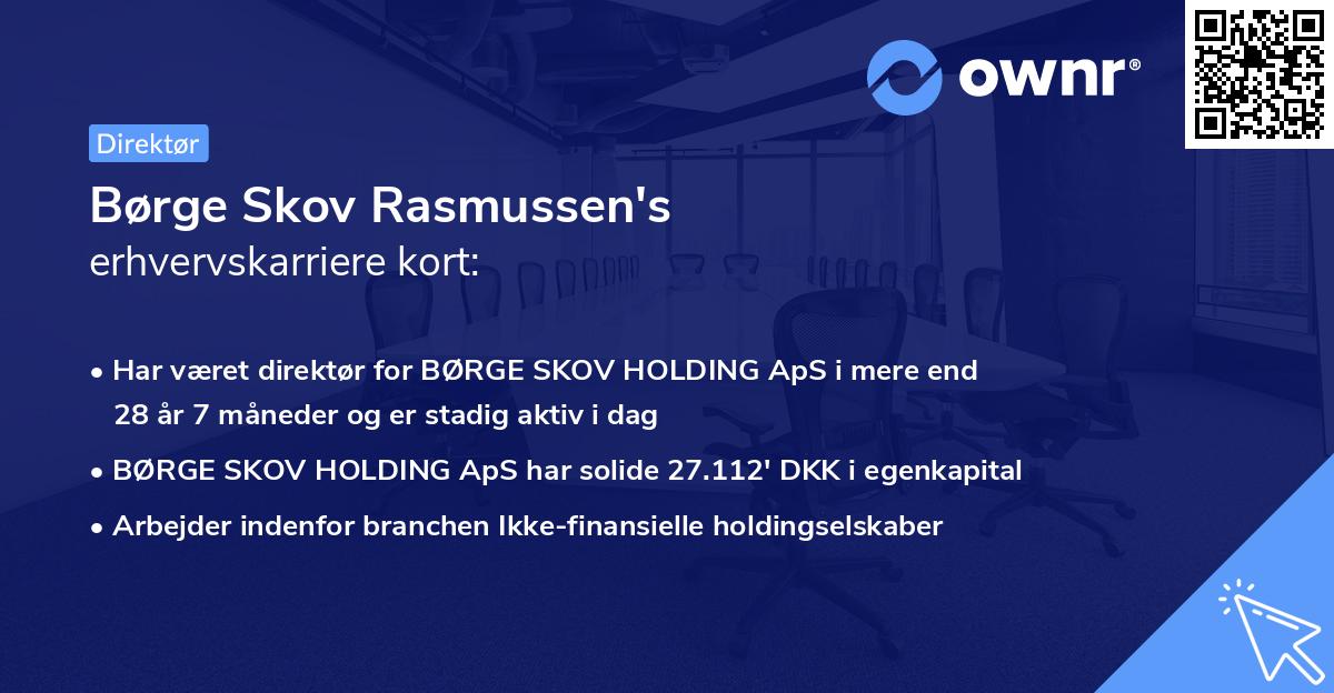 Børge Skov Rasmussen's erhvervskarriere kort