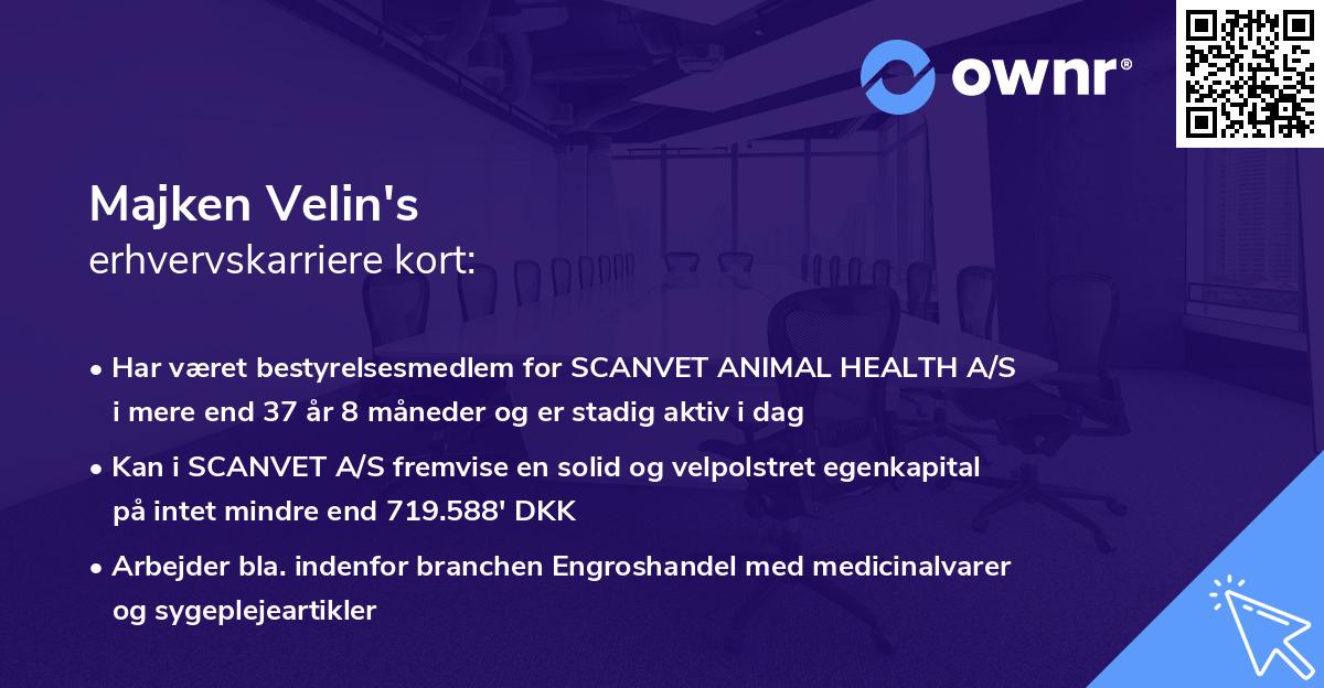 Majken Velin's erhvervskarriere kort