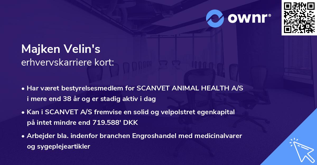 Majken Velin's erhvervskarriere kort
