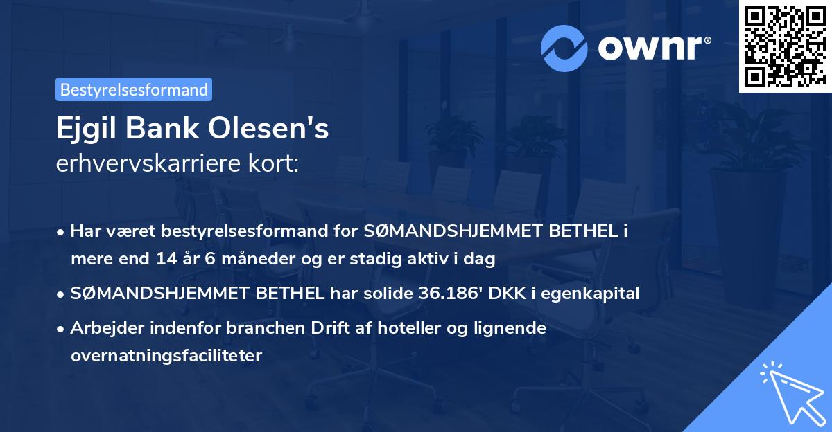 Ejgil Bank Olesen's erhvervskarriere kort