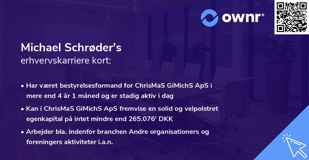 Michael Schrøder's erhvervskarriere kort