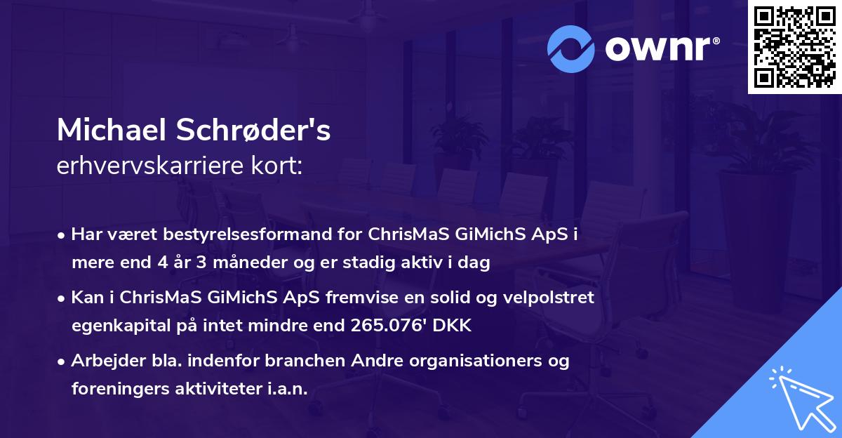 Michael Schrøder's erhvervskarriere kort