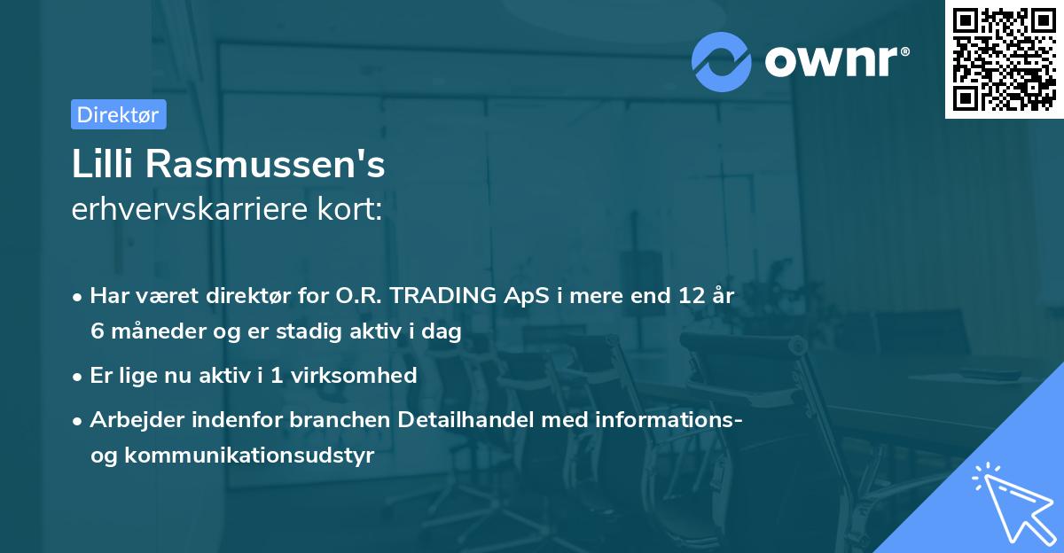 Lilli Rasmussen's erhvervskarriere kort