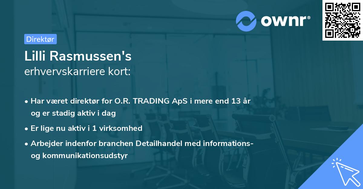 Lilli Rasmussen's erhvervskarriere kort