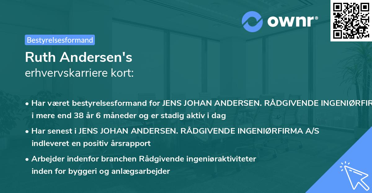 Ruth Andersen's erhvervskarriere kort