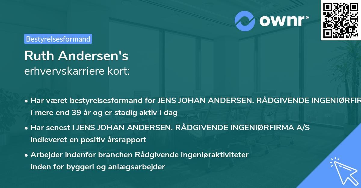 Ruth Andersen's erhvervskarriere kort
