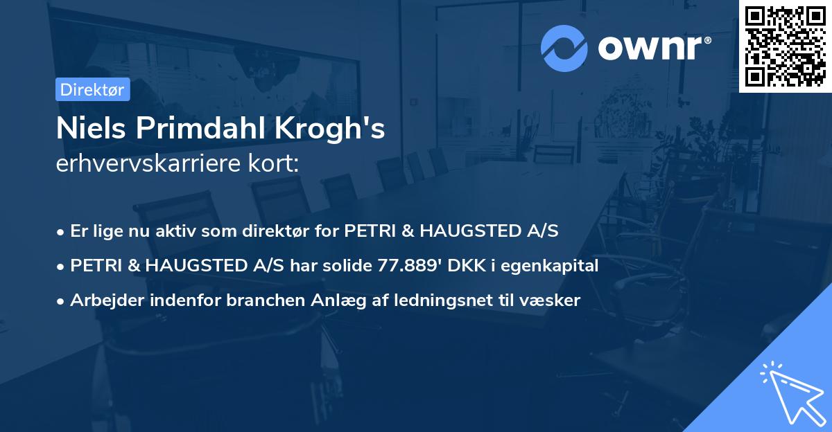 Niels Primdahl Krogh's erhvervskarriere kort