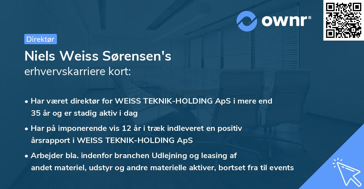 Niels Weiss Sørensen's erhvervskarriere kort