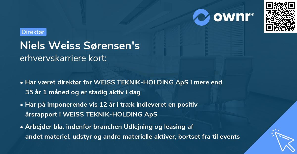 Niels Weiss Sørensen's erhvervskarriere kort