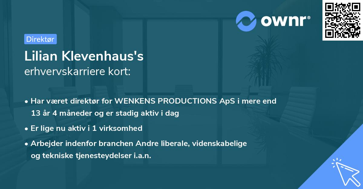 Lilian Klevenhaus's erhvervskarriere kort