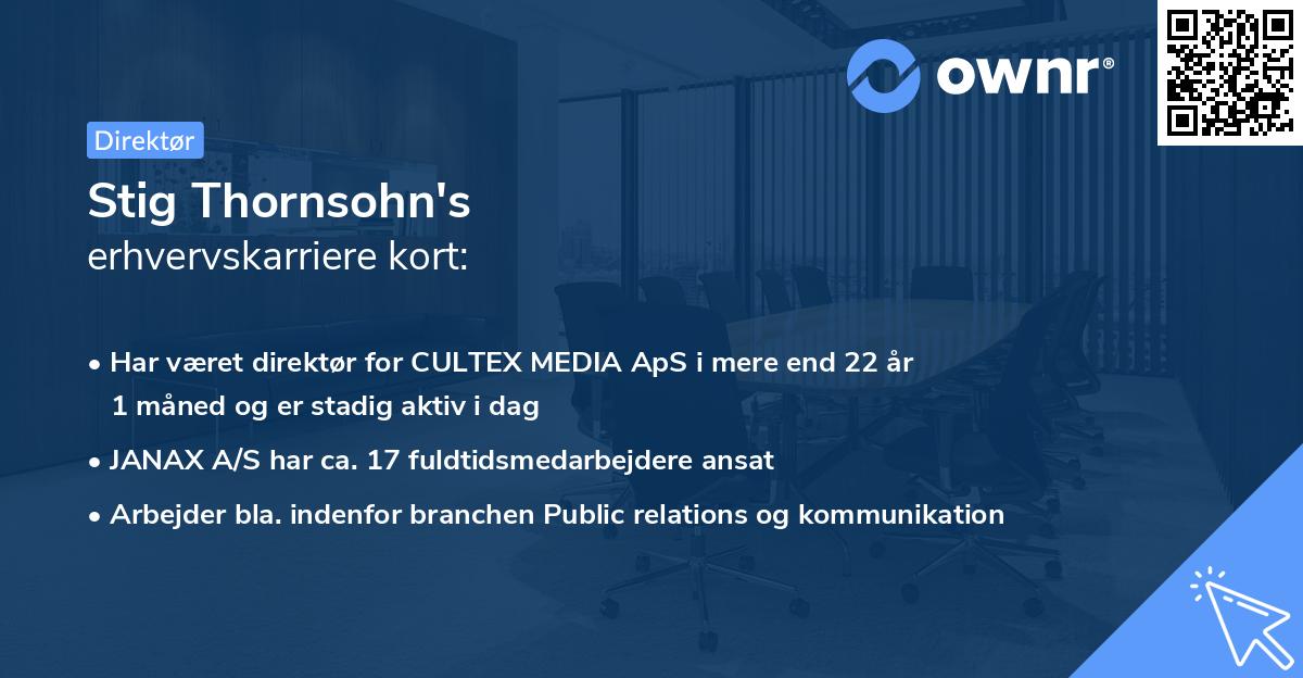Stig Thornsohn's erhvervskarriere kort