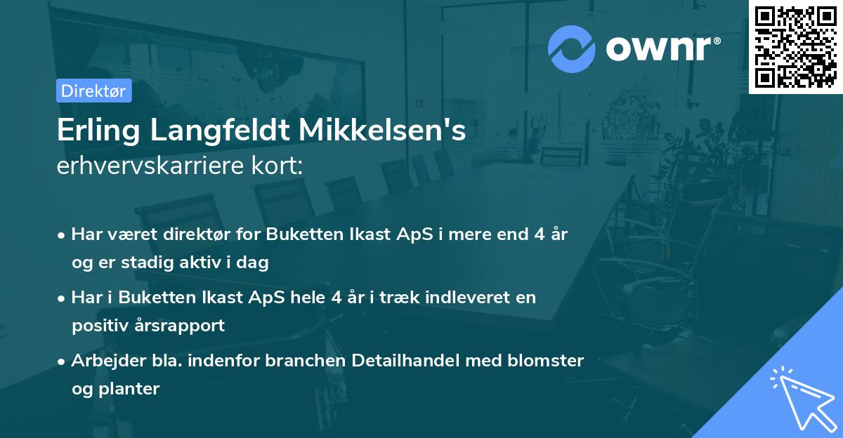 Erling Langfeldt Mikkelsen's erhvervskarriere kort