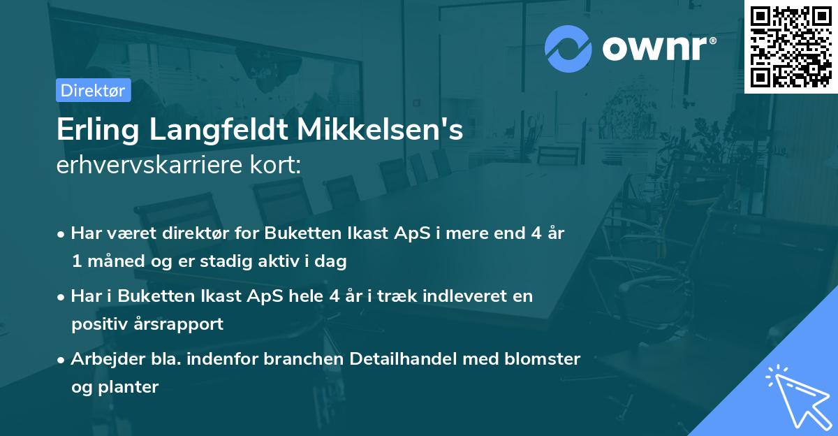 Erling Langfeldt Mikkelsen's erhvervskarriere kort