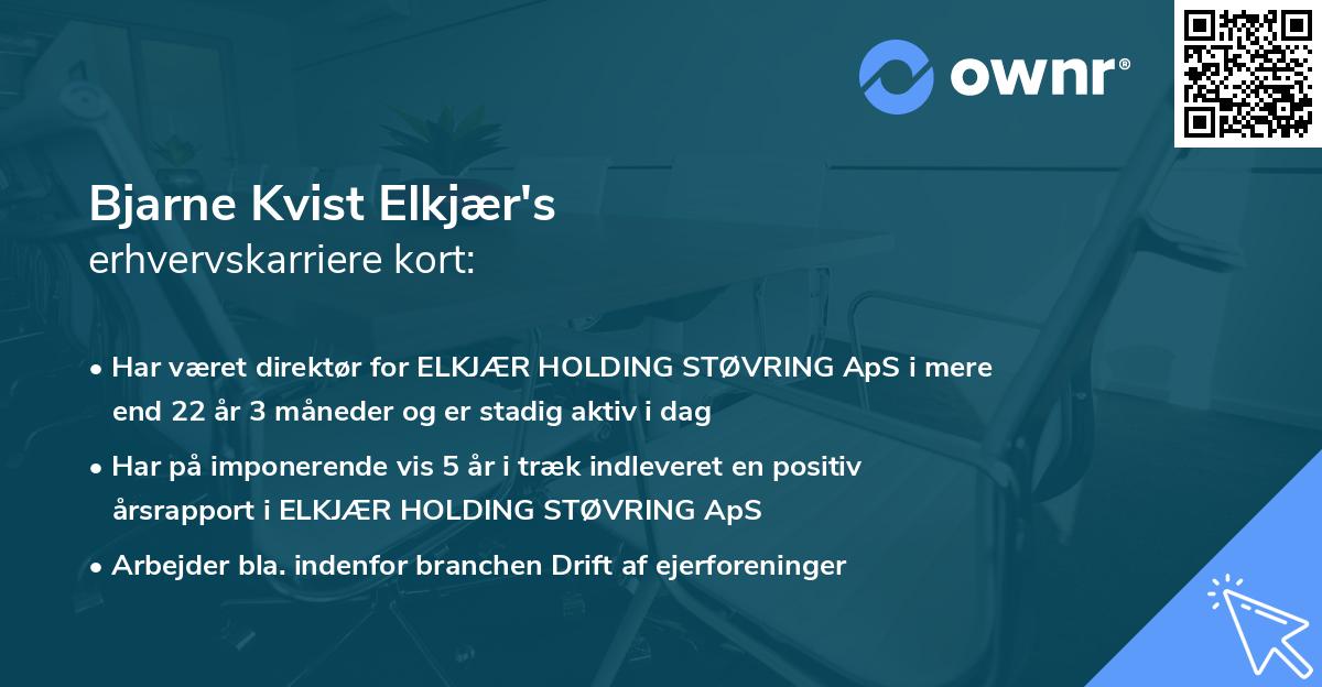 Bjarne Kvist Elkjær's erhvervskarriere kort