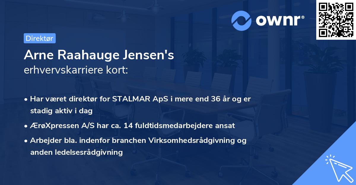 Arne Raahauge Jensen's erhvervskarriere kort