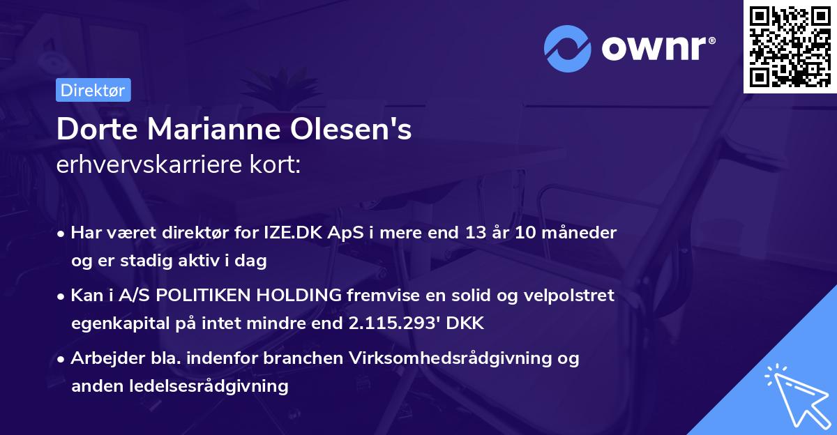Dorte Marianne Olesen's erhvervskarriere kort