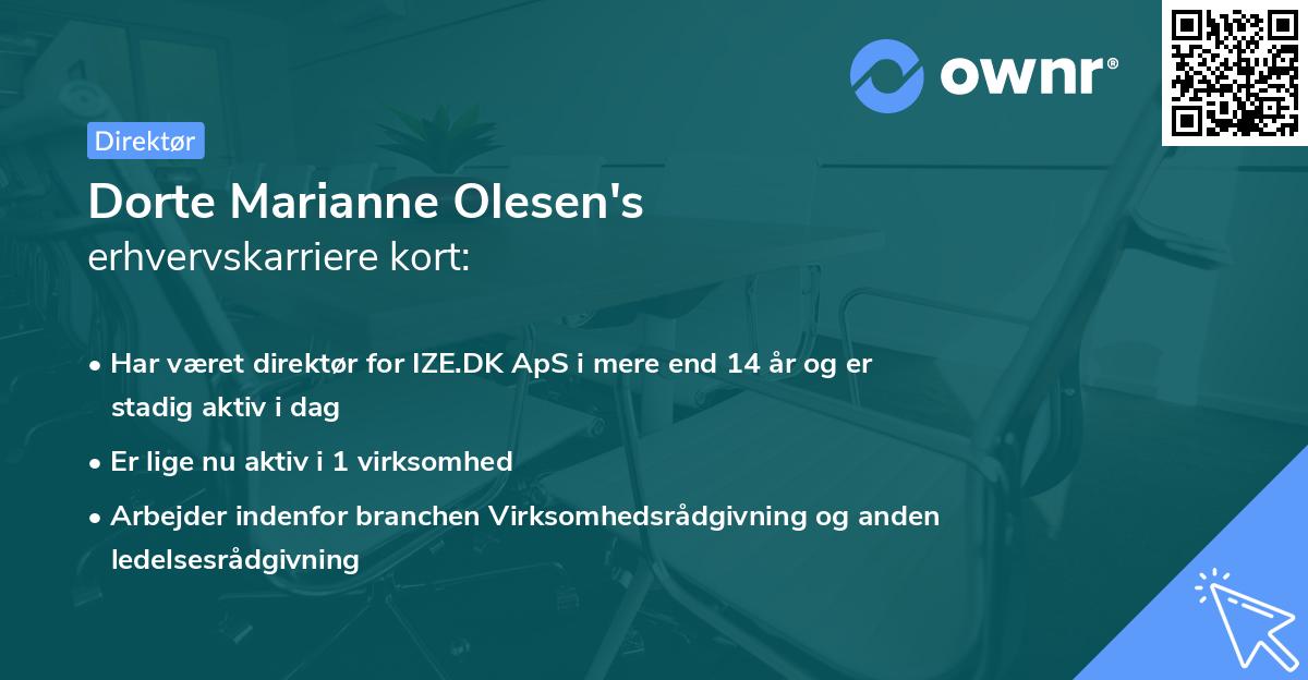 Dorte Marianne Olesen's erhvervskarriere kort