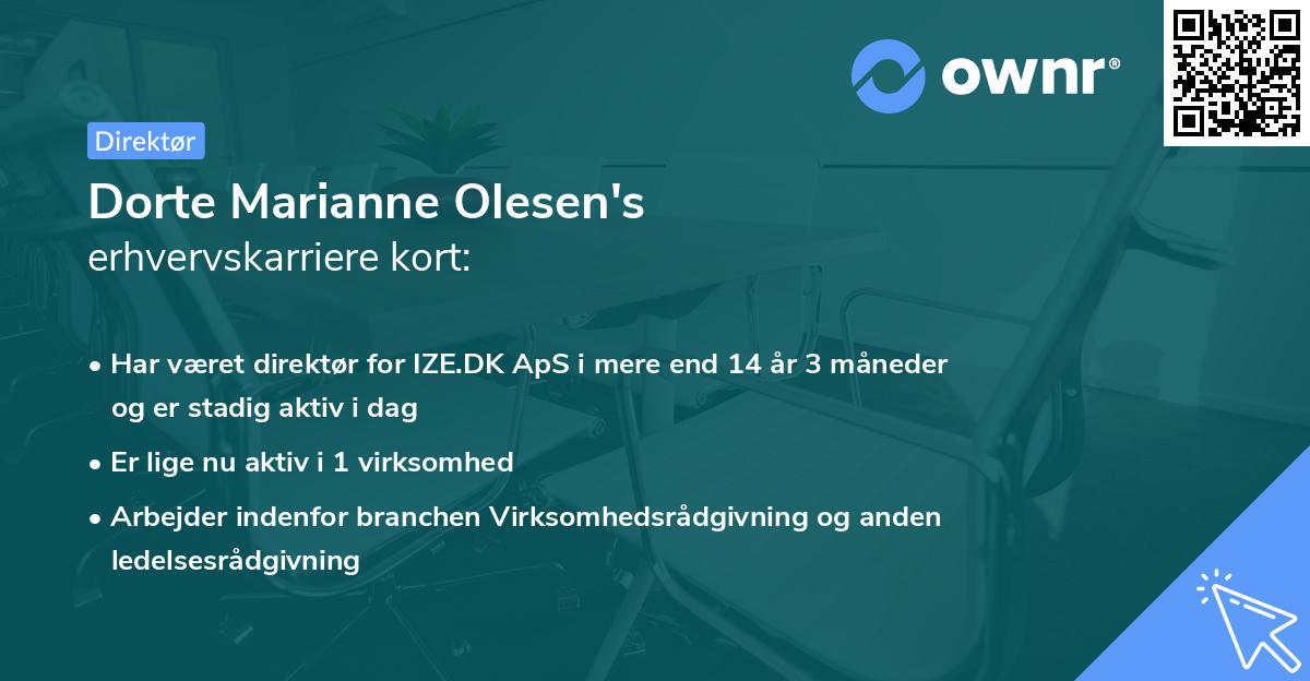 Dorte Marianne Olesen's erhvervskarriere kort