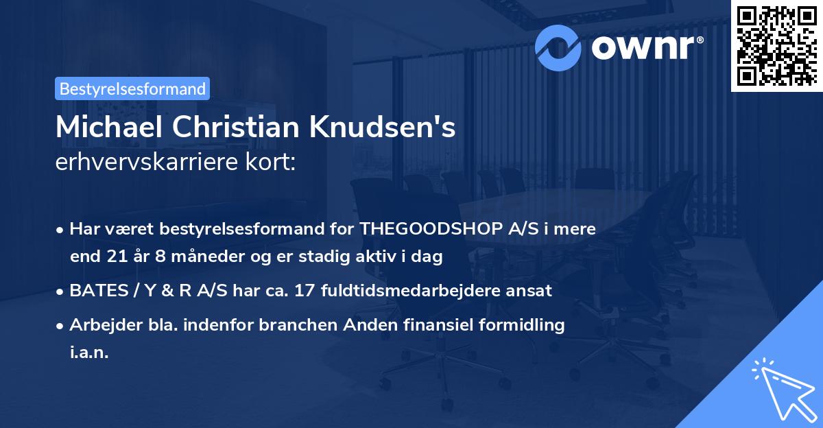 Michael Christian Knudsen's erhvervskarriere kort