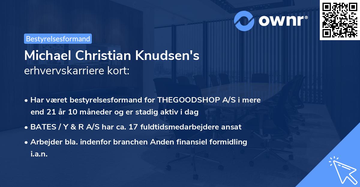Michael Christian Knudsen's erhvervskarriere kort