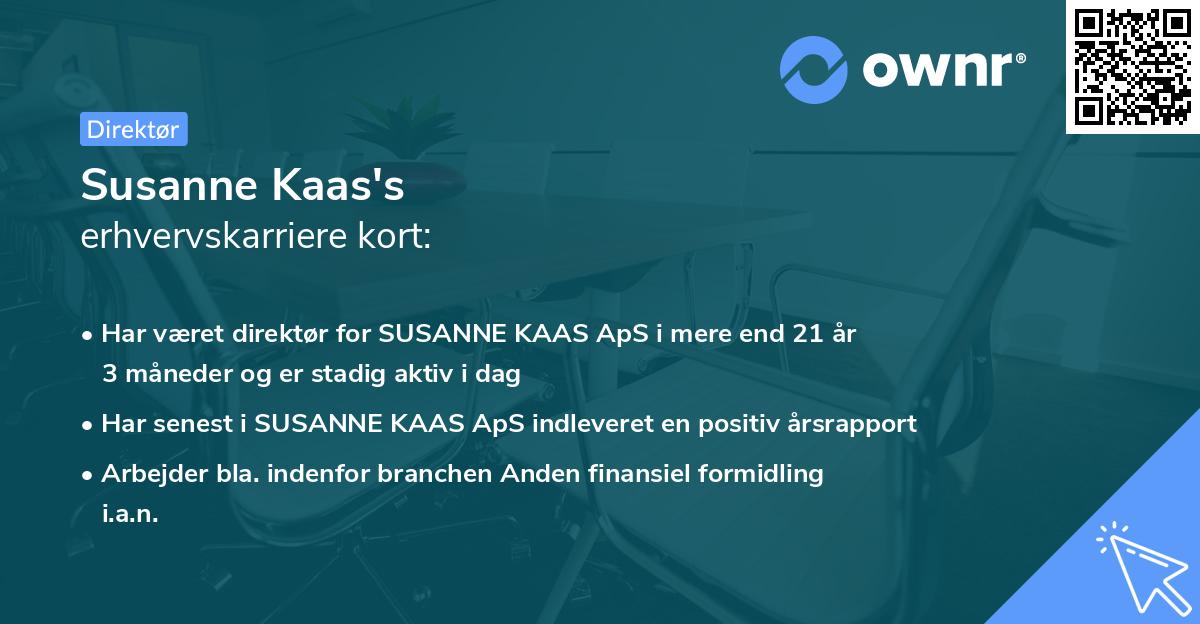 Susanne Kaas's erhvervskarriere kort