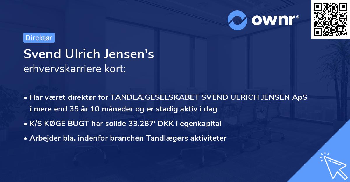 Svend Ulrich Jensen's erhvervskarriere kort