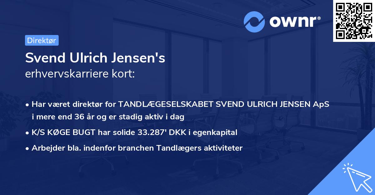 Svend Ulrich Jensen's erhvervskarriere kort