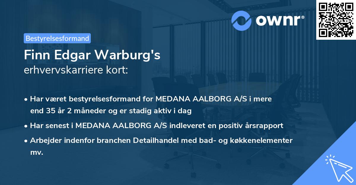 Finn Edgar Warburg's erhvervskarriere kort