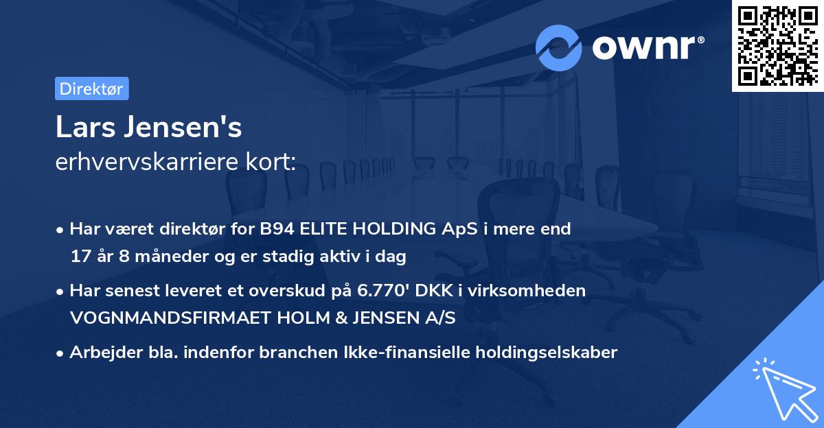 Lars Jensen's erhvervskarriere kort