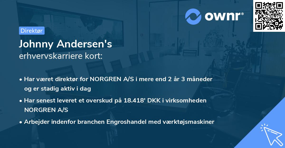Johnny Andersen's erhvervskarriere kort